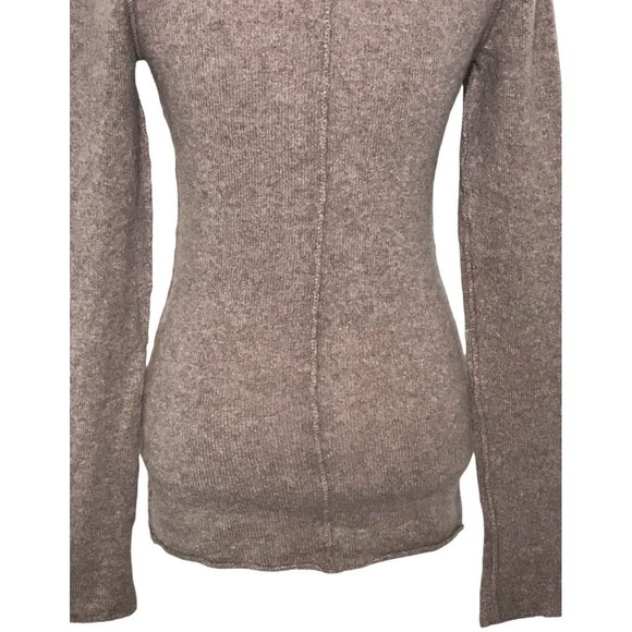 SOLD INHABIT Light Brown Crew Neck Cashmere Sweater Size Large - Picture 7 of 8